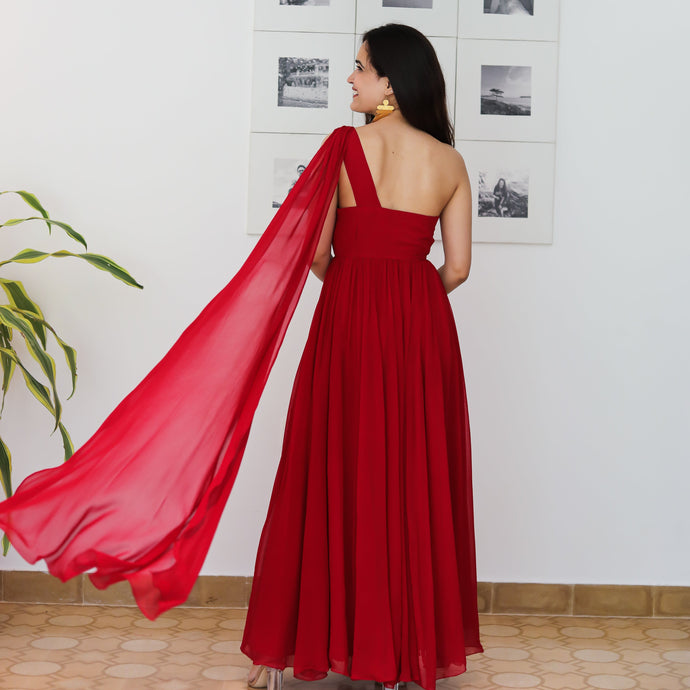 Barberry Georgette Long Dress
